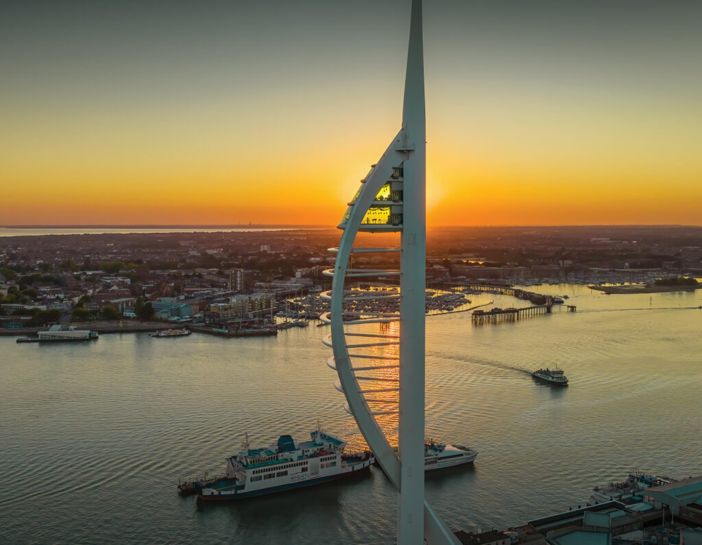 About - Spinnaker Tower at sunset